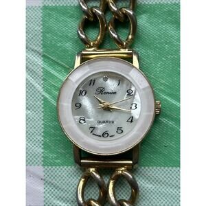 Ronica Gold Tone Pearl Dial Women’s Quartz Watch